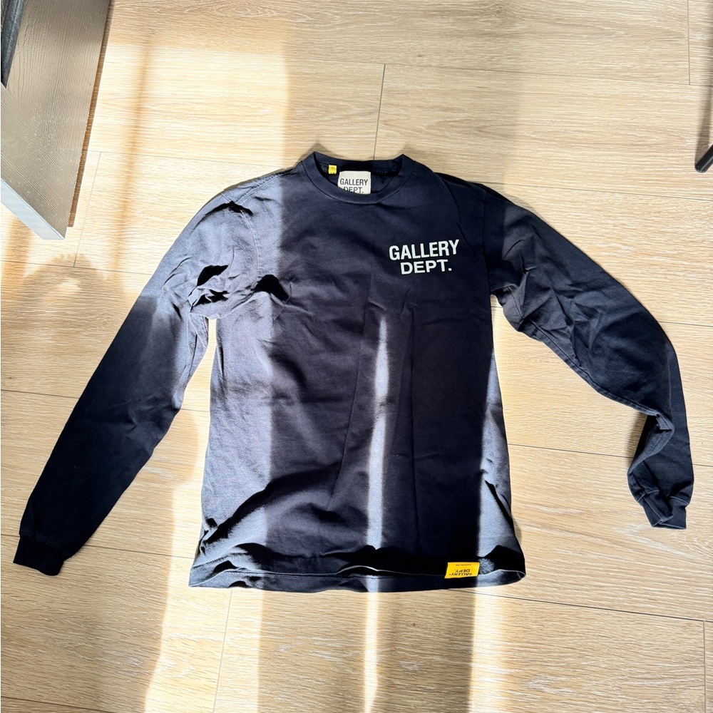 Gallery Dept Black Long Sleeve Tee with White Logo